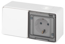 Socket with switch ERA Expert 11-7501-01 IP55 16A-10AX-250V AC White