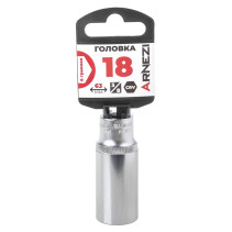 Головка 3/8" 6-и гр. 18мм удлиненная, L=63 мм на холдере Arnezi R0200118