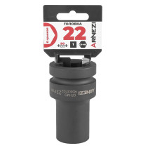 Головка ударная 1"DR 6-гр. 22 мм Cr-Mo удлиненная, на холдере ARNEZI R0500122