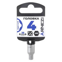 Головка 1/4" Super Lock 4 мм L=25 мм, на холдере Arnezi R0020004