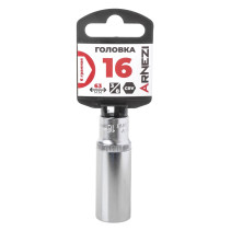 Головка 3/8" 6-и гр. 16мм удлиненная, L=63 мм на холдере Arnezi R0200116