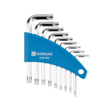 Набор ключей двусторонних с Torx профилем NORGAU Industrial 9 предметов, N43-009