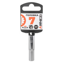 Головка 1/4" 12-и гр. 7 мм L=48 мм удлиненная, на холдере Arnezi R0010107