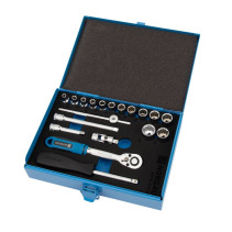 Set of hexagon socket heads NORGAU Industrial with 1/4” accessories, 19 pieces, N20