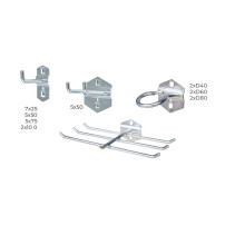 NORGAU Industrial Hook Set for NHS Perforated panel, 31 pieces