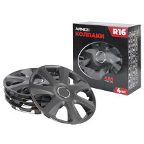 Колпаки R16 Saturn 4шт (черно-матовые) ABS-пластик ARNEZI A0702040