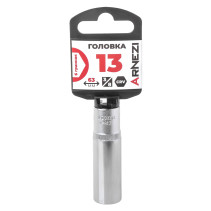 Головка 3/8" 6-и гр. 13мм удлиненная, L=63 мм на холдере Arnezi R0200113