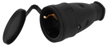 ERA RX10-B-IP44 Rubber Socket with earthing 16A IP44 Straight Black