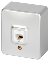 Розетка ЭРА Эксперт 11-3203-03 информационная RJ45 IP20 ОУ алюминий