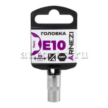 Головка 1/4" внешний TORX Е10 L=25 мм, на холдере ARNEZI R0000210