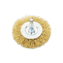Щетка для дрели плоская 60 мм, со шпилькой, латунированная проволока d=0.3мм, 4500 об/мин ARNEZI R8041060