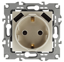 Розетка ЭРА Серия 12 12-4109-04 2P+E 16A-250В штор. с 2xUSB 5В-3А шампань