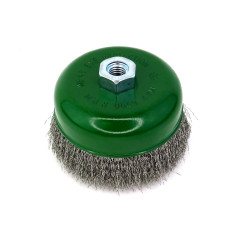 Щетка для УШМ чашечная Д125*M14, ворс гофр нерж сталь 0,30 по металлу (13-016)