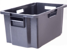 Ящик п/э мясной 600х400х300 сплош. черный