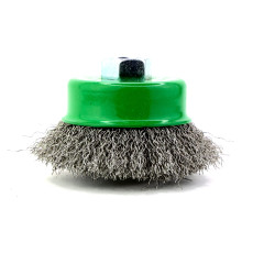 Щетка для УШМ чашечная Д65*M14, ворс гофр нерж сталь 0,30 по металлу (13-026)