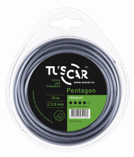 Fishing line for trimmer TUSCAR Pentagon, Premium, 2.0mm*15m