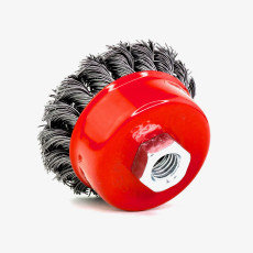 Щетка для УШМ чашечная жгутовая Д75*M14, ворс сталь 0,50 по металлу (13-100)