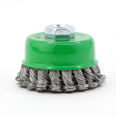 Ear brush cup harness D75*M14, pile stainless steel 0.50 in metal (13-161)