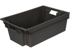 Ящик п/э мясной сплошной 600х400х200 цв. чёрный