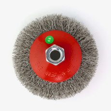 Щетка для УШМ коническая Д100*M14, ворс гофр сталь 0,30 (13-029)