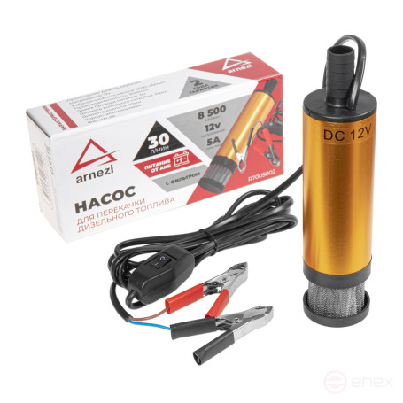 Submersible pump for pumping diesel fuel 30 l/min. 5 A. 12 V. with ARNEZI R7005002 filter