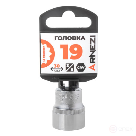 Головка 3/8" 12-и гр. 19мм, L=30 мм на холдере Arnezi R0200219