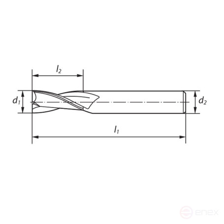 Фреза концевая универсальная NORGAU Industrial по металлу 4х50 мм, Z2, VHM/AlCrSiN