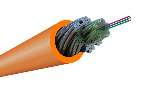 FO-AWS1-IN-62-2- LSZH-OR Fiber optic cable 62.5/125 (OM1) multimode, 2 fibers, super flexible, armored, fibers in a rope of steel wires, gel-filled, internal, LSZH, ng(A)-HF, orange