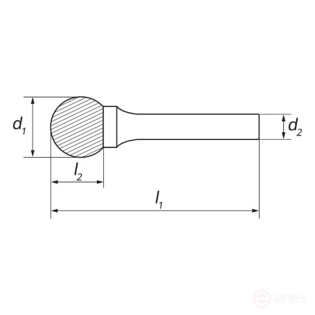 Borehole carbide NORGAU Industrial spherical 10 mm, shape D, DCM