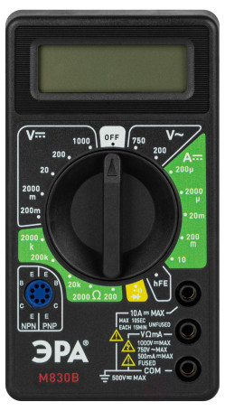 МТ-830F Мультиметр цифровой ЭРА модель M830B