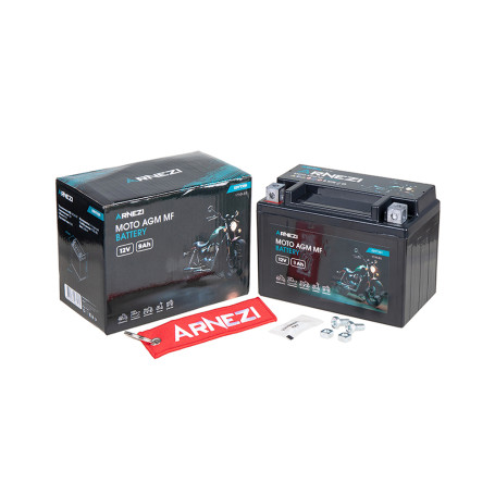 Аккумулятор ARNEZI мото AGM 9 А/ч прямой L+ 150x87x108 EN 110 А