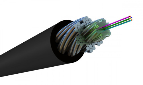 FO-AWS2-IN/OUT-50-8- LSZH-BK Fiber optic cable 50/125 (OM2) multimode, 8 fibers, flexible, armored, fibers in a rope of steel wires, gel-filled, internal/external, LSZH, ng(A)-HF, black