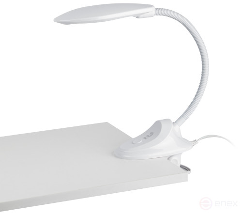 Настольный светильник ЭРА NLED-478-8W-W светодиодный на прищепке белый
