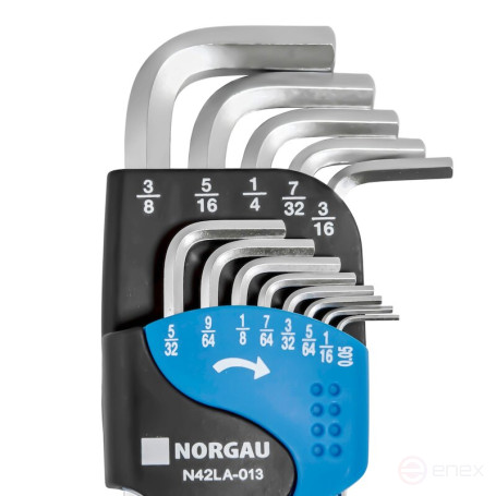Набор шестигранных дюймовых NORGAU Industrial удлиненных ключей 13 предметов, N42LA-013