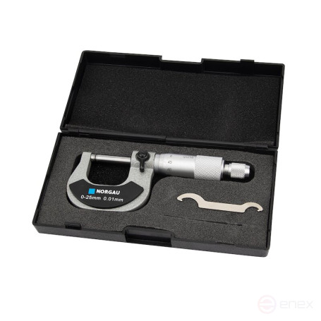 Микрометр гладкий NORGAU Industrial 0-25 мм, NM-25