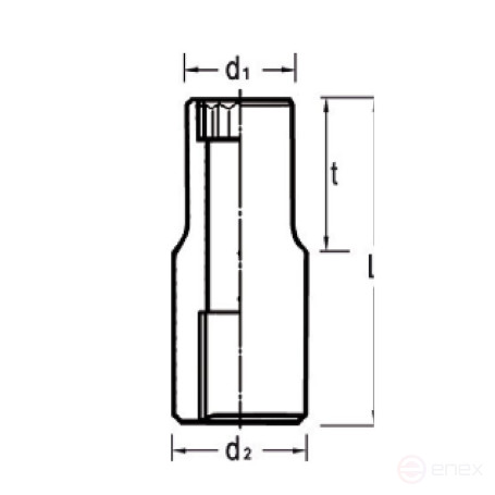 Головка торцевая NORGAU Industrial для винтов с наружным профилем Torx Е5, 1/4", N20TX-Е5