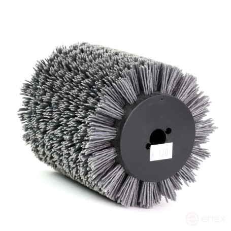 Щетка Д100*100*19,5+4 паза ворс полимер-абразив P120 по дереву для щеточных шлиф машин с валом Д19+4 (1-203)