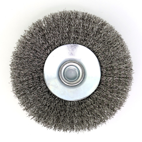 Conical ear brush D125*M14, pile corrugation stainless steel 0.30 (13-169)