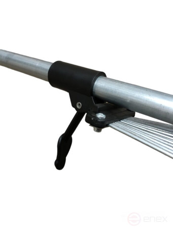 GREEN GARDEN 15-tooth sliding fan rake with Aluminum handle d22 1200mm on a plastic base, bar thickness 3mm