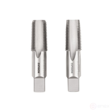 Комплект ручных метчиков NORGAU Industrial NPT3/8x18, HSS, 2 предмета