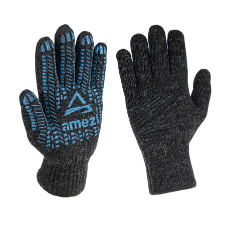 Insulated work gloves, double-knitted wool with PVC, black (15% wool) Arnezi R8000304