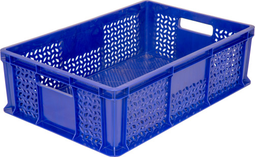 Mailbox p/e 600*400*180 mm perforated with handles blue