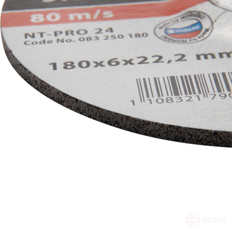 Круг шлифовальный NORGAU Industrial по стали NT-PRO 24, 180х6х22.23 мм