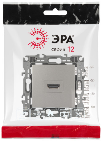 Розетка ЭРА Серия 12 12-3114-16 HDMI титан