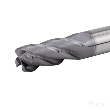 Фреза концевая радиусная NORGAU Industrial по металлу 10 мм, R1, Z4, VHM/AlCrSin
