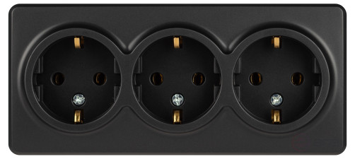 Розетка ЭРА Эксперт 11-2208-05 тройная с заземлением 3х2P+E Schuko IP20 16A-250В ОУ антрацит
