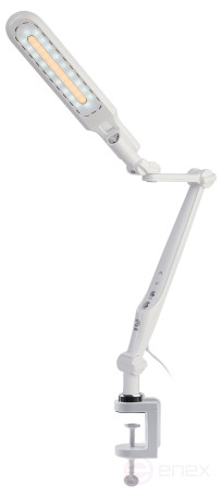 Настольный светильник ЭРА NLED-496-12W-W светодиодный на струбцине белый