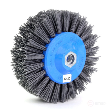 Щетка дисковая Д140*55*M14, ворс полимер-абразив P120 по дереву для УПМ УШМ (болгарка) (1-053)