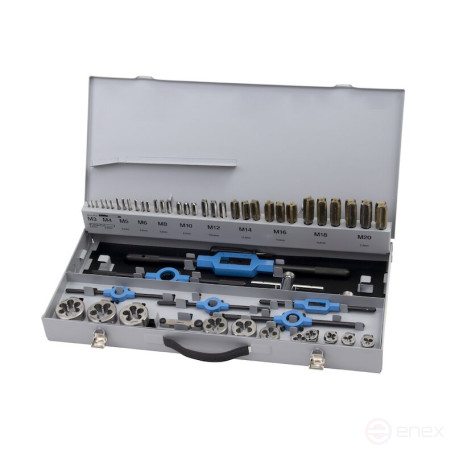 Set of taps and dies NORGAU Industrial M3-M20, HSS-E, 56 items