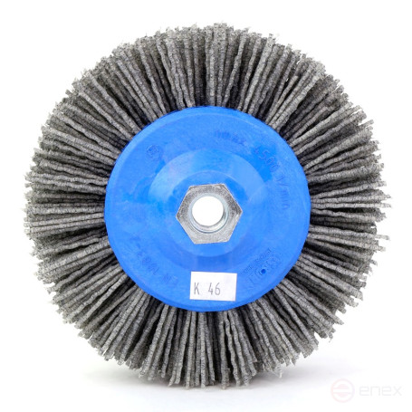 Disc brush D140*55*M14, pile polymer abrasive P46 on wood for UPM USM (Bulgarian) (1-052)